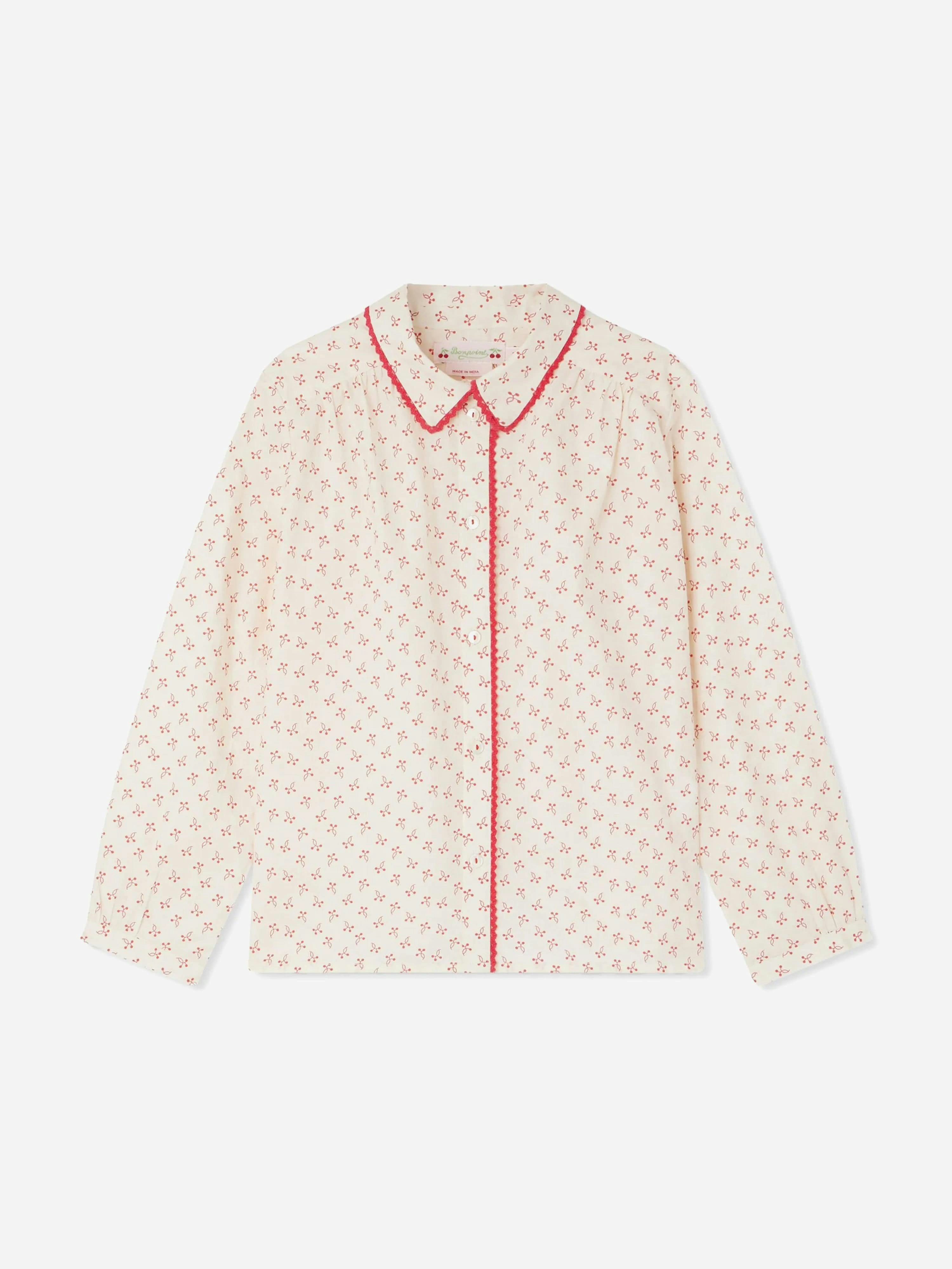 Bonpoint Girls Ivory Basiline Blouse In - 8 Yrs