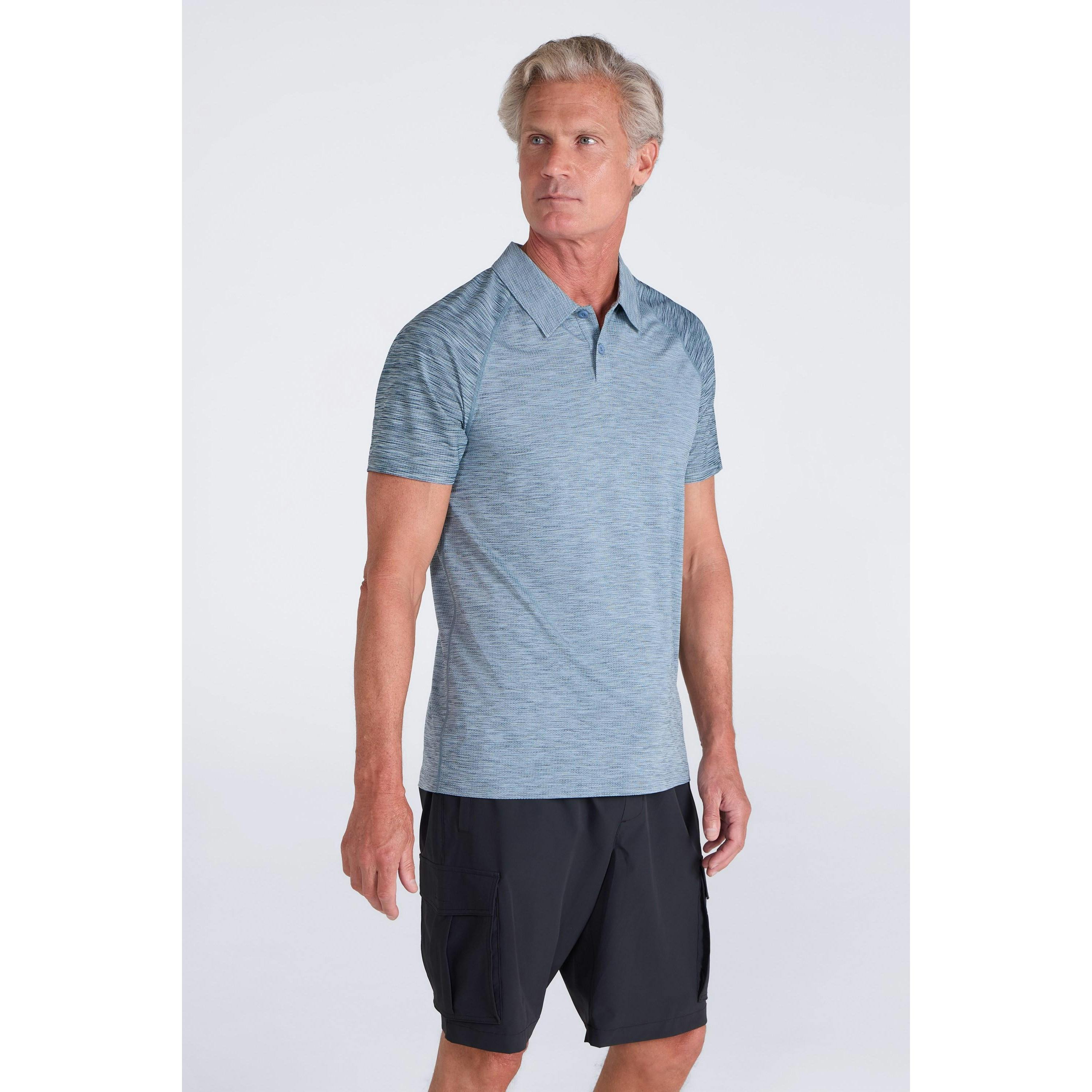 Mountain Warehouse Men's Blue Deuce Isocool Polo Shirt - 3XL - 92% Polyester/8% Elastane