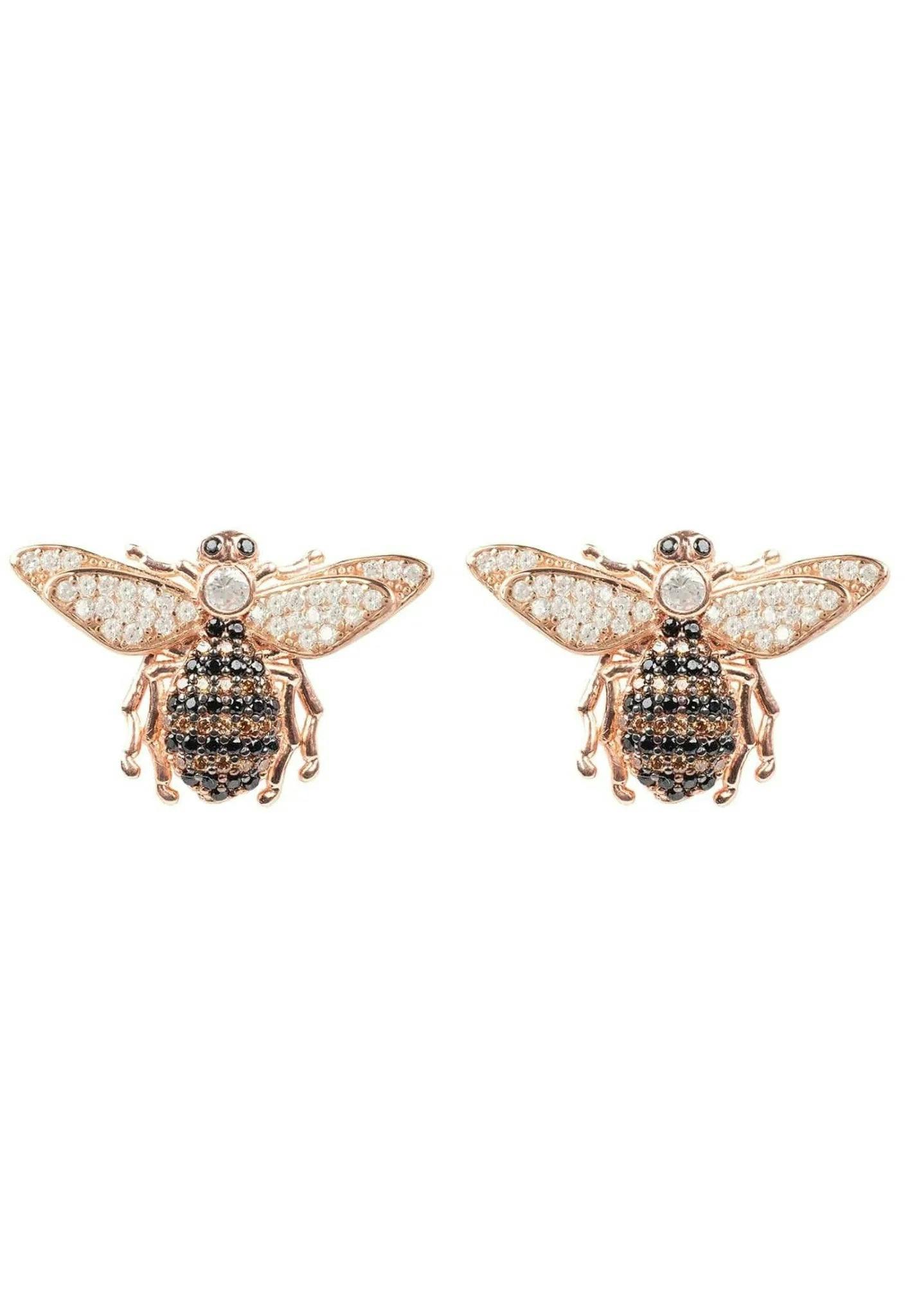 Latelita Gold/Silver Honey Bee Stud Earrings Rose