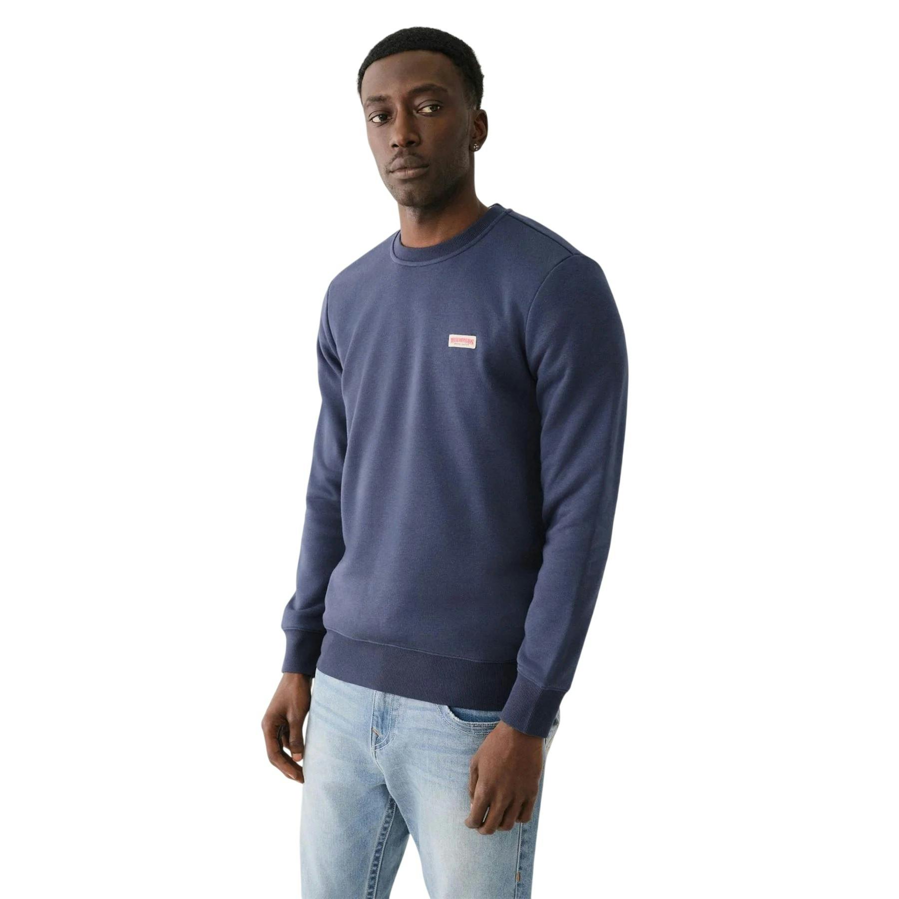 True Religion Men's Blue Crew Neck Sweatshirt - Dress - Xl - Dress - 60% Cotton/40% Polyester