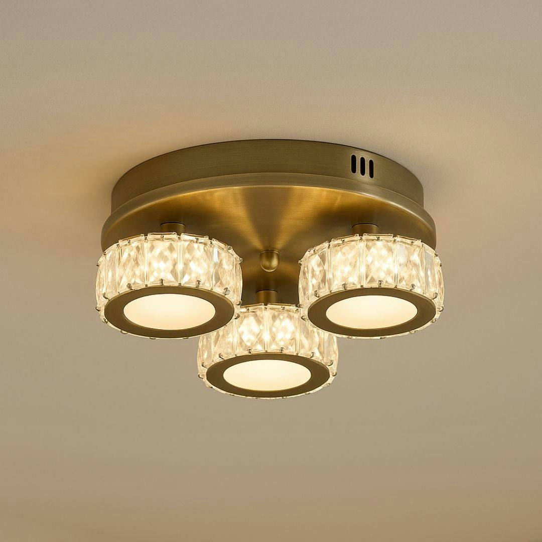 Pagazzi Lighting Light Pagazzi Ing Dilan 3 Antique Brass Led Flush Ceiling
