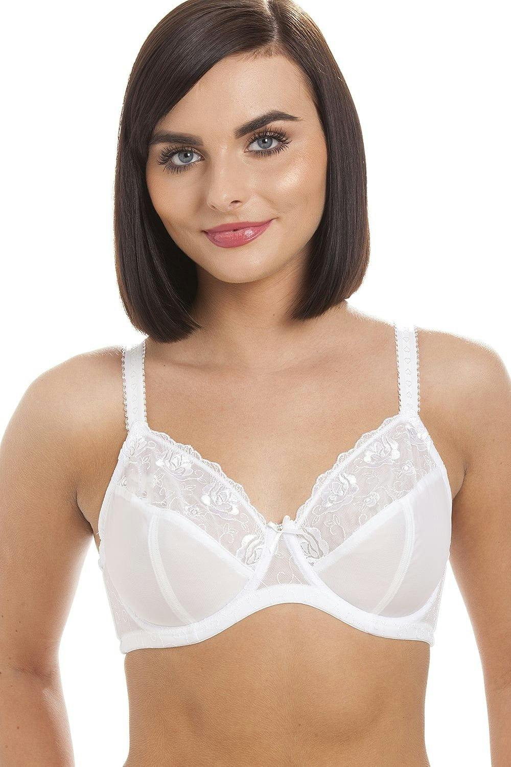 Camille Women's White Jessica Underwired Full Cup Bra - 38B