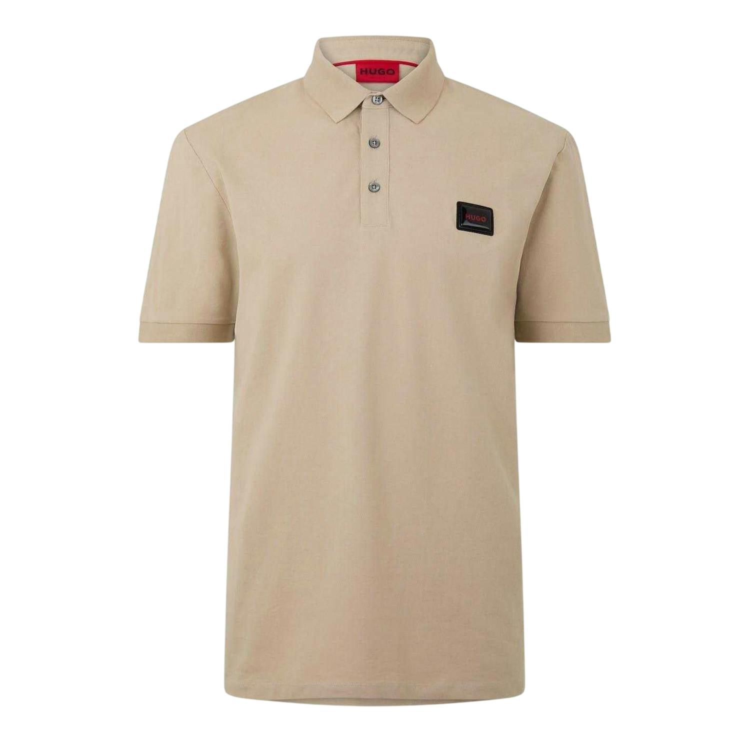 Hugo Men's Beige Dereso Regular Polo Shirt - S - 100% Cotton