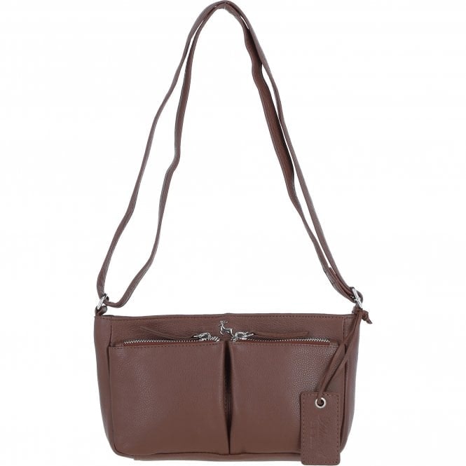 Ashwood Silver Real Leather Crossbody Bag: Iverness - Cognac - Leather