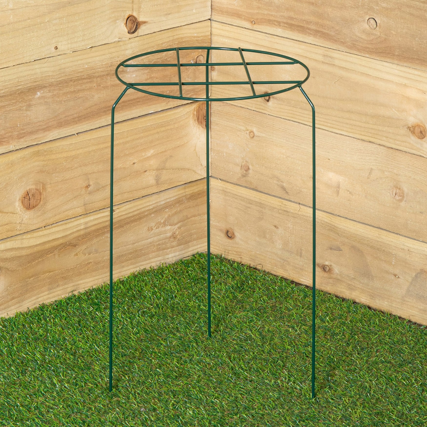 Rackhams Dark/Green Tom Chambers Urban Metal Herbaceous Garden Plant Support Grow Through Medium 50Cm X 30Cm - Plant Supports
