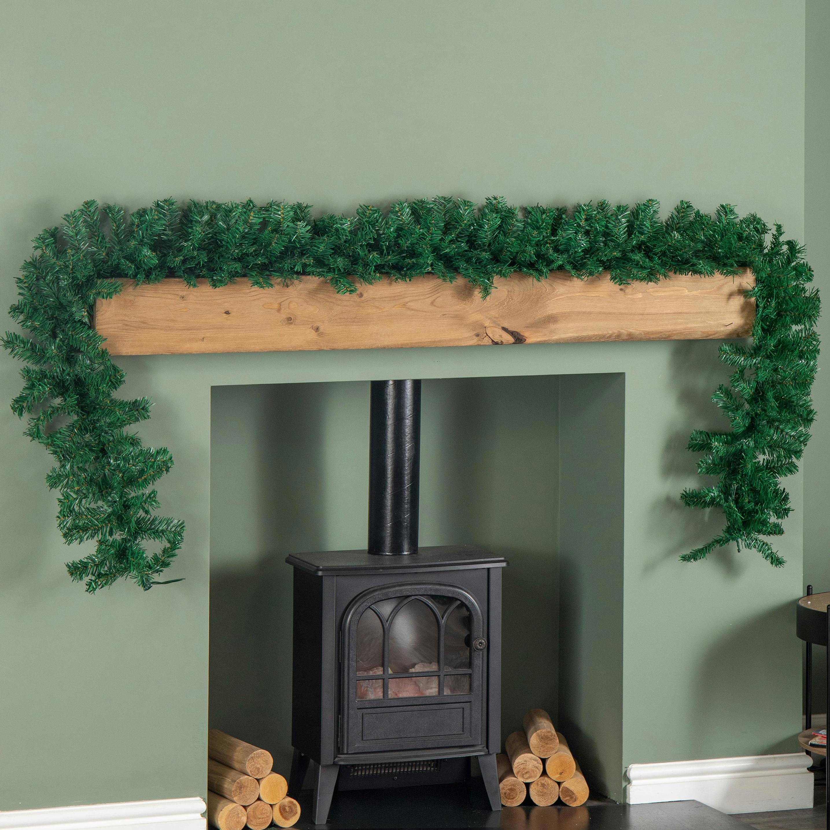 Rackhams Green 2.7M Snow Tipped Christmas Garland With 260 Tips