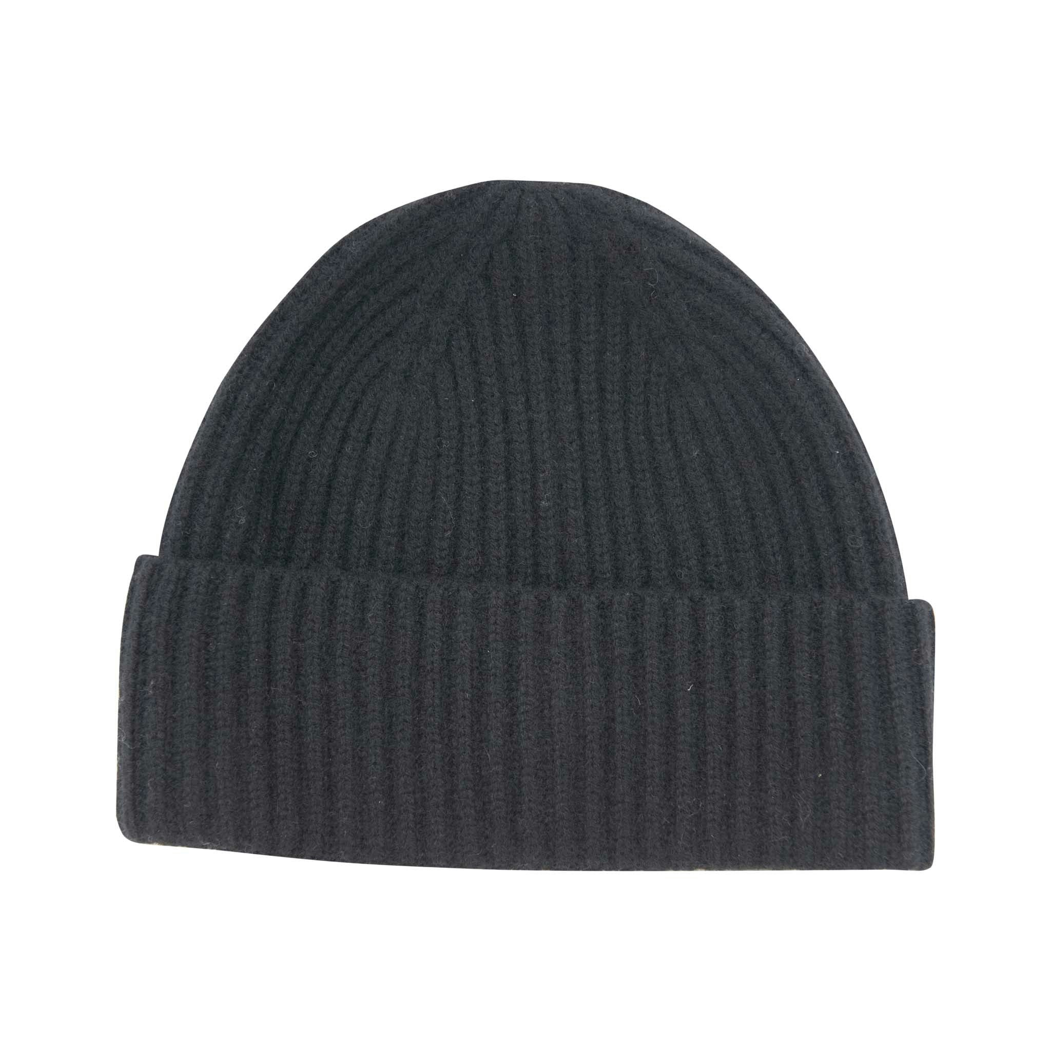 House Of Dalziel Black Cashmere Rib Beanies