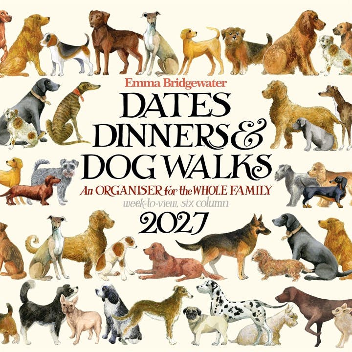Emma Bridgewater, Dates Dinners & Dog Walks Family Organiser 2027, Family Planners, Week To View, Dogs, Gift