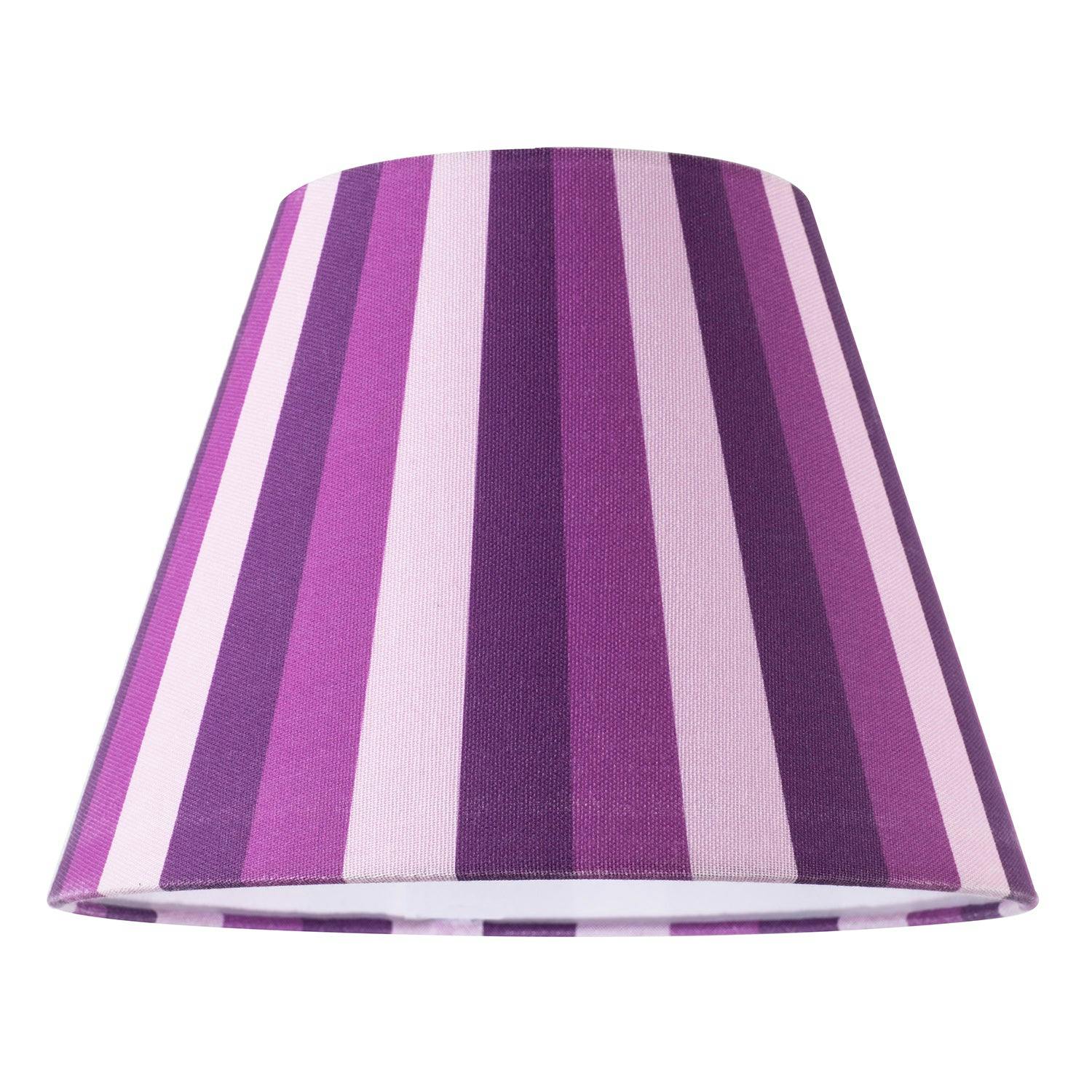 Rackhams Purple Multi Tone Striped Linen Coolie Lamp Shade With Cotton Inner