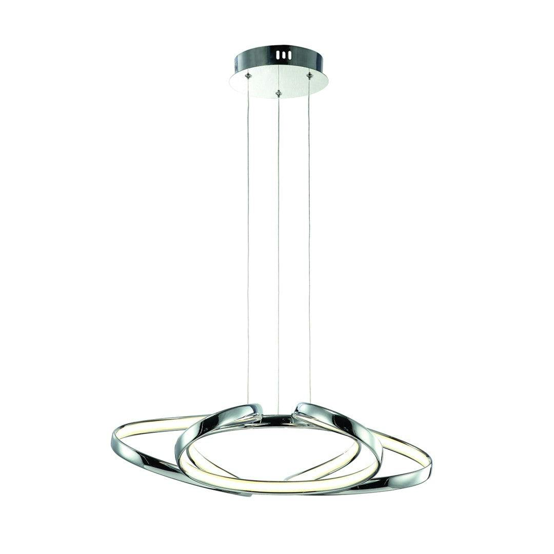 Milagro Light Craft Led Pendant 45Cm Elegant Chrome Curves
