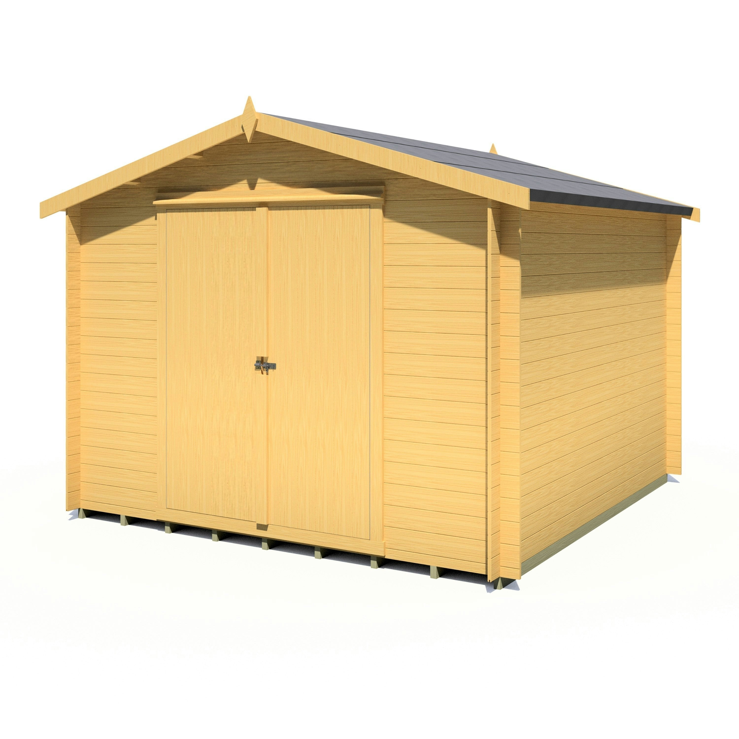 Rackhams Light Bradley 10X10 Log Cabin 19Mm Interlock Cladding