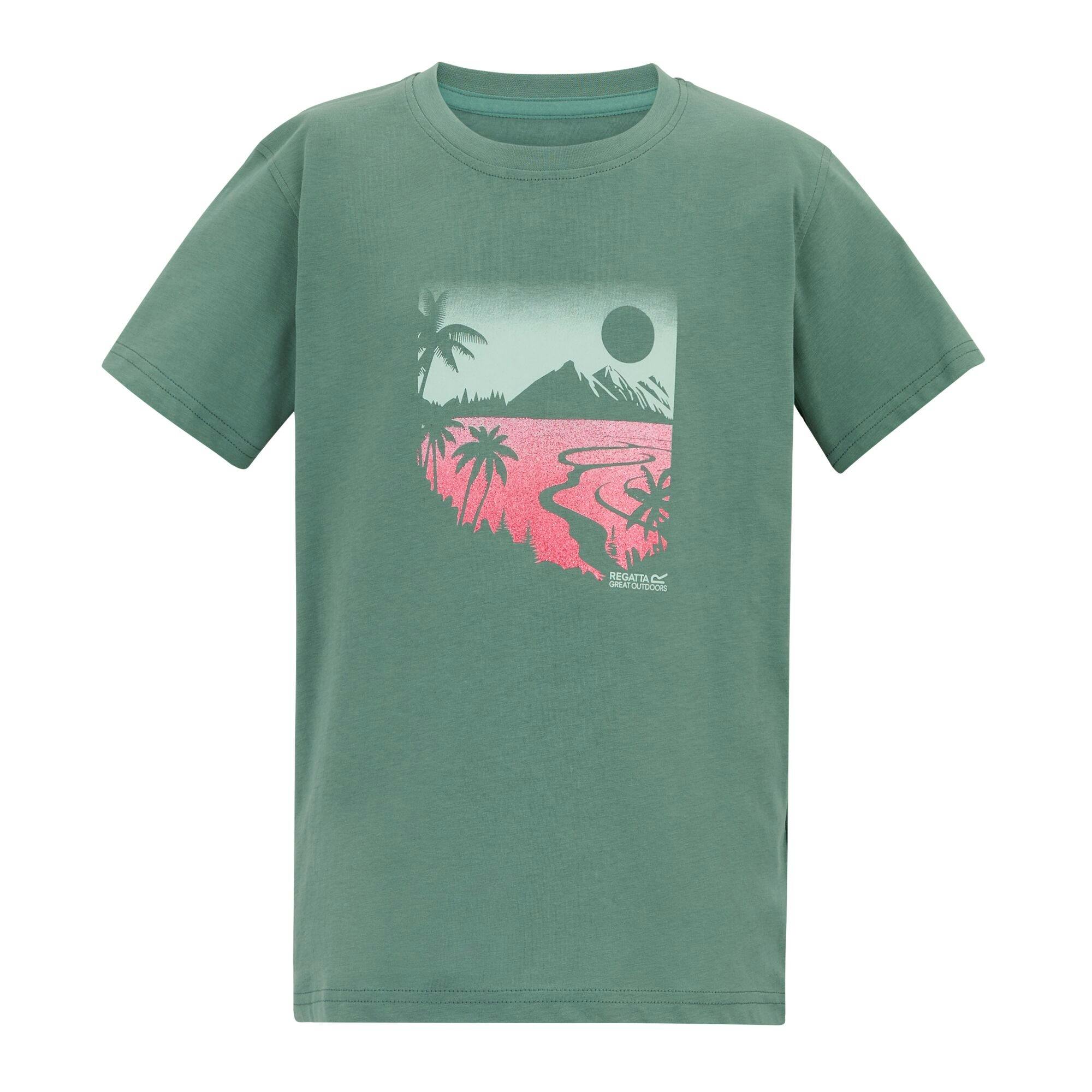 Regatta Kids Bosley Artwork T-Shirt - Ivy Moss - 11-12 Years - Ivy Moss - 100% Cotton