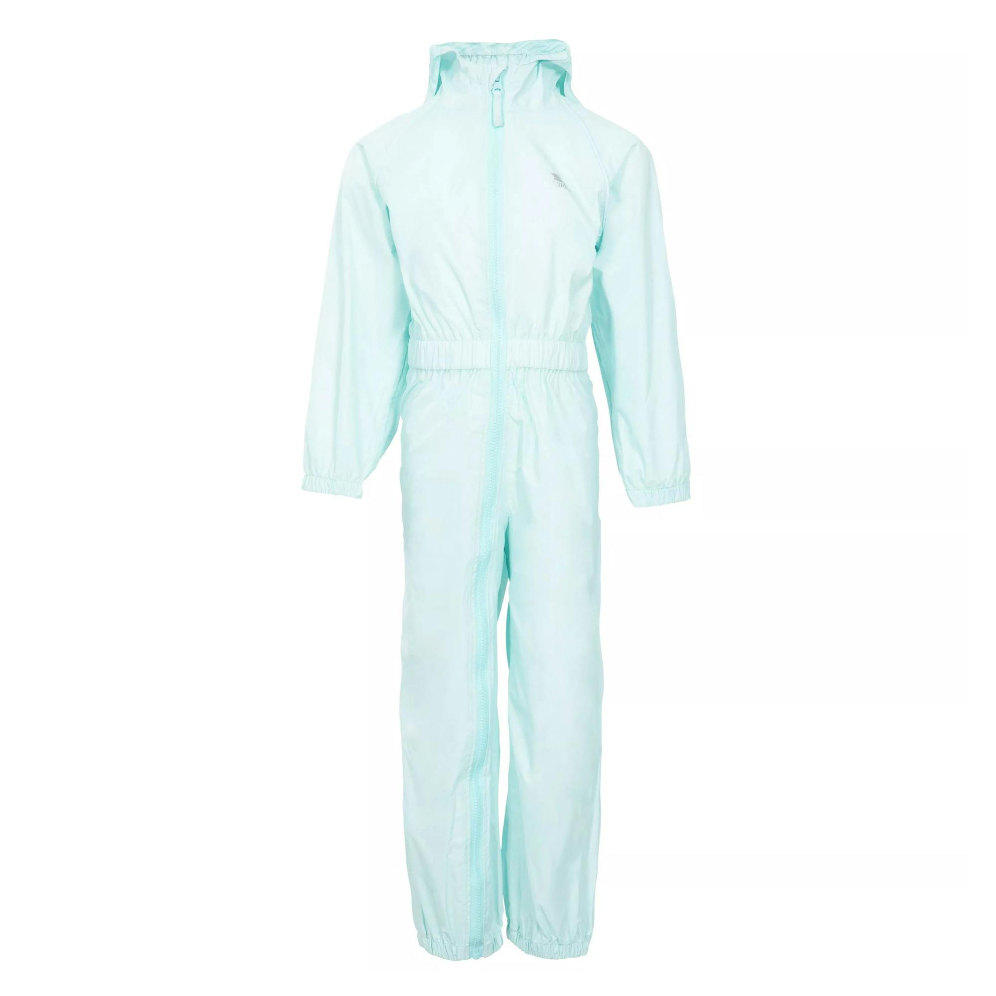 Trespass Childrens/Kids Button Rain Suit - Pale Mint - 5-6 Years - Pale Mint - 100% Polyamide