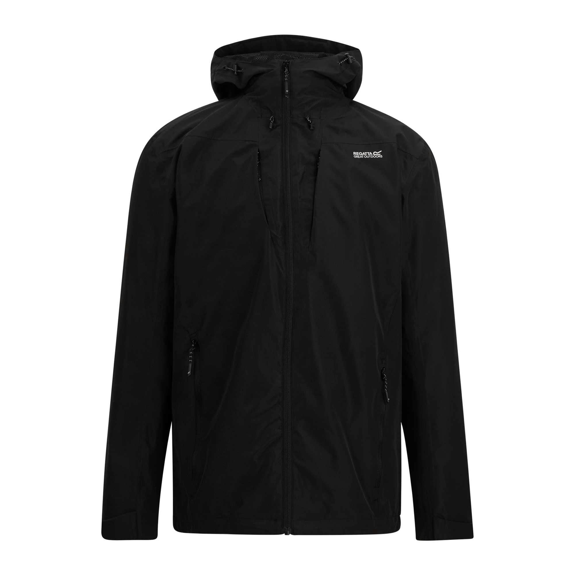 Regatta Men's Black Calderdale Colour Block Waterproof Jacket - Xxl - 62% Polyester/38% Recycled Polyester