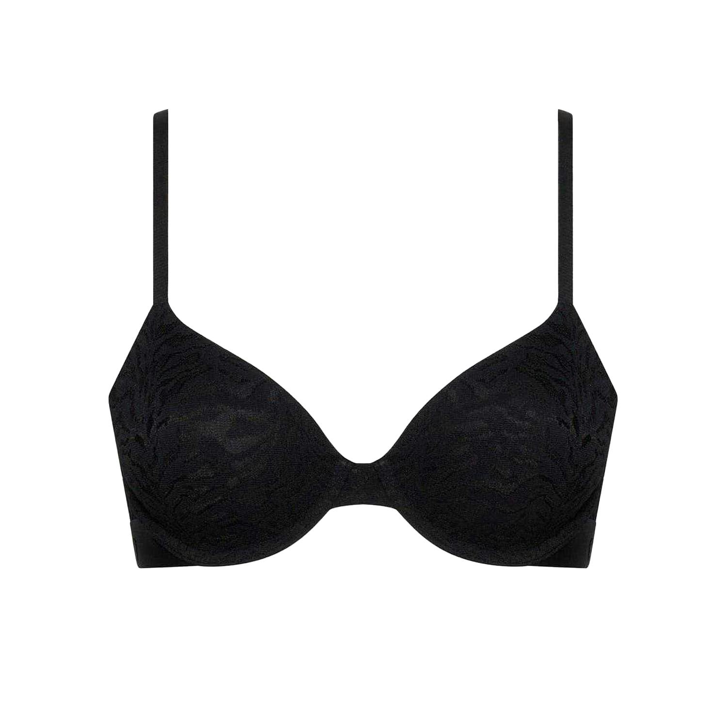 Calvin Klein Women's Black Demi Cotton Push Up Bra - 32D - 69% Bci Cotton/21% Recycled Cotton/10% Elastane