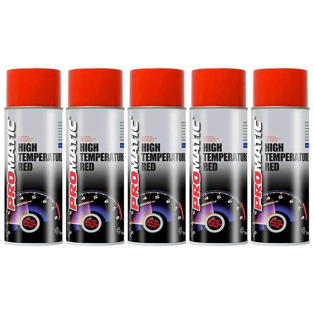 Promatic Red High Temperature Spray Aerosol Paint Multi Purpose HTR400 400ml X2 - Image 13