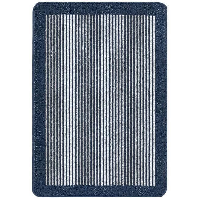 Rackhams Blue Washable Striped Mat And Runner - 67X100 Cm