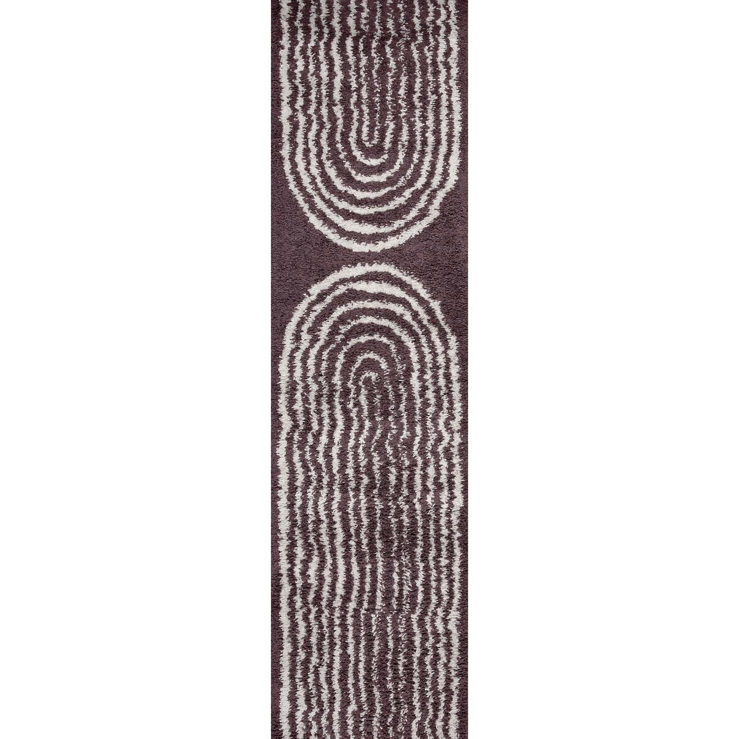Rackhams Purple Moodi Shaggy Velvetine Rug - 80X300 Cm