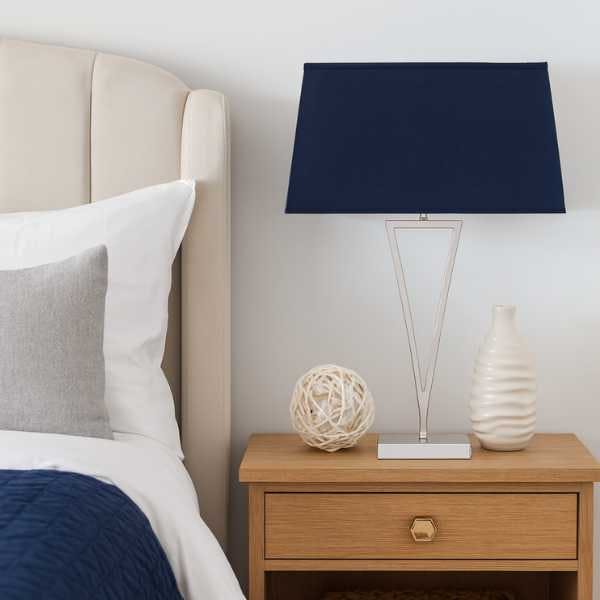Pagazzi Lighting Light Lizzie Chrome & Navy Touch Table Lamp