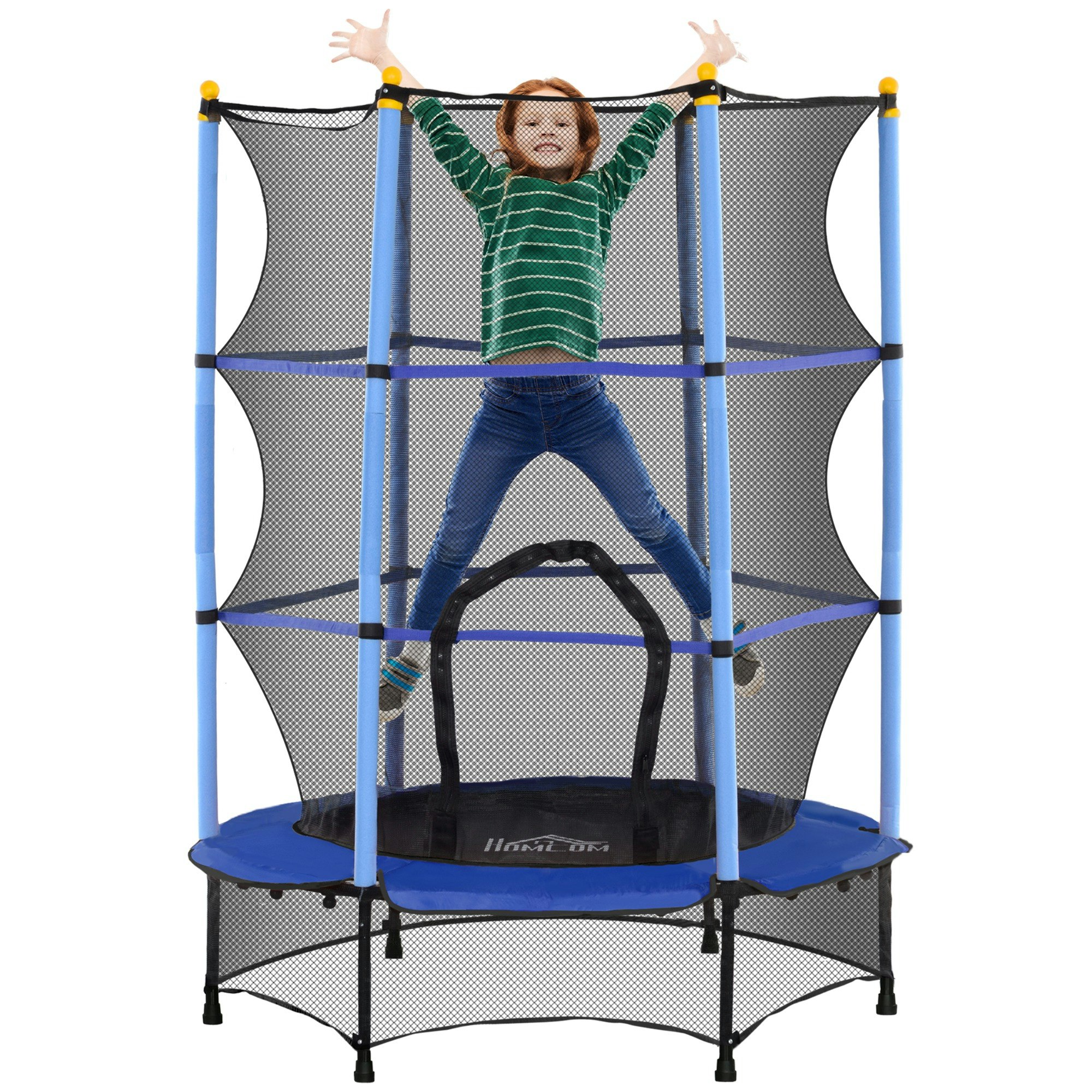 Homcom Kids Trampoline With Safety Enclosure For Ages 3-10 Years 4.6Ft
