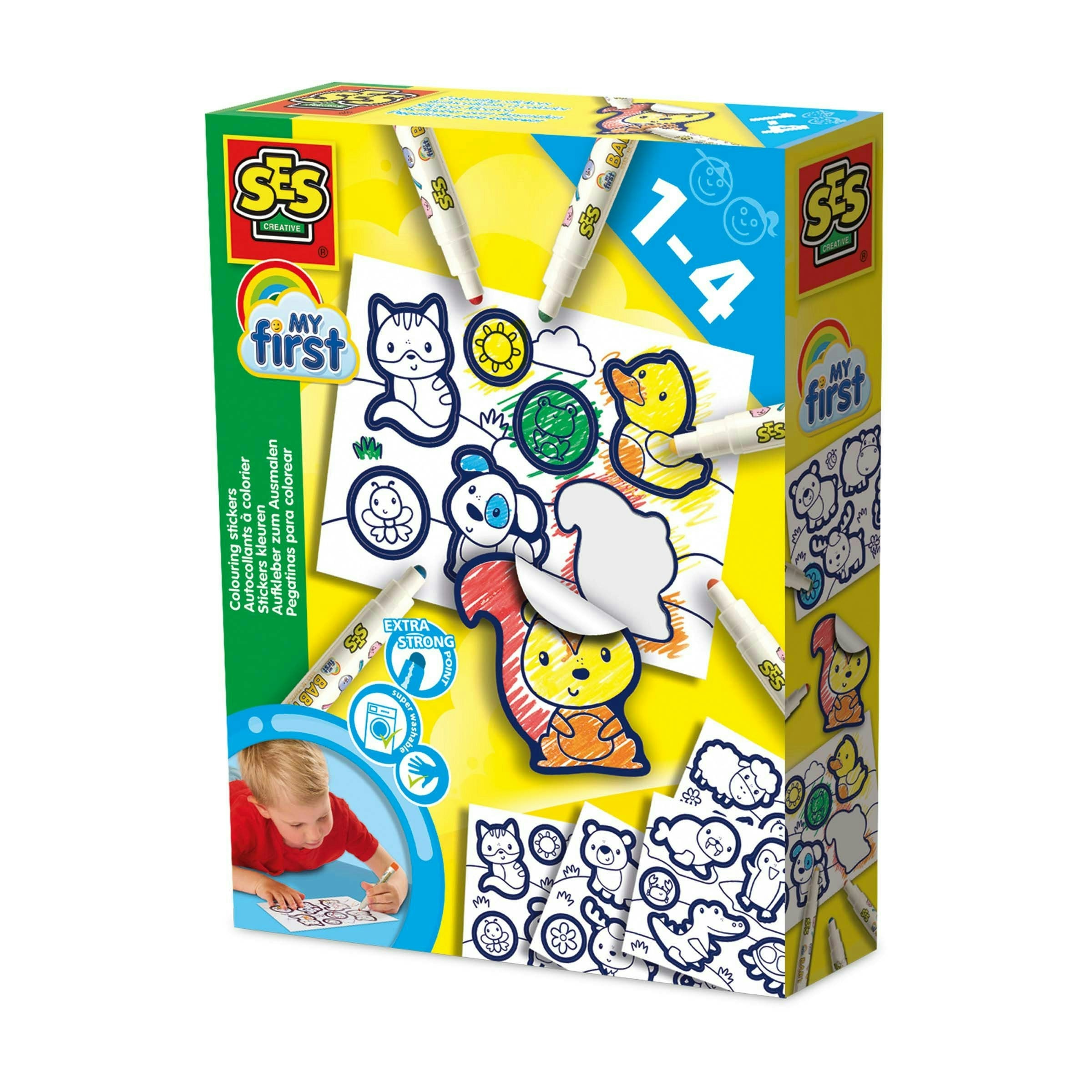 Ses Creative Black/Yellow/Orange My First - Colouring Stickers