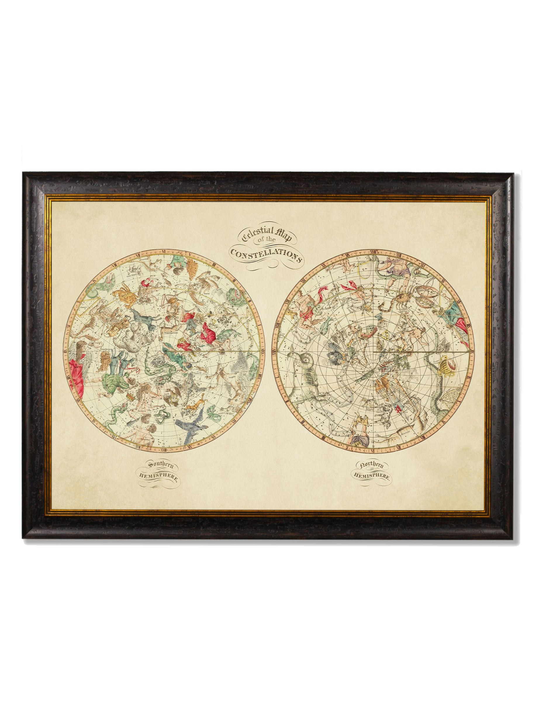 Exceptional Art Black C.1820 Map Of The Constellations - 70 X 95Cm - No Mount