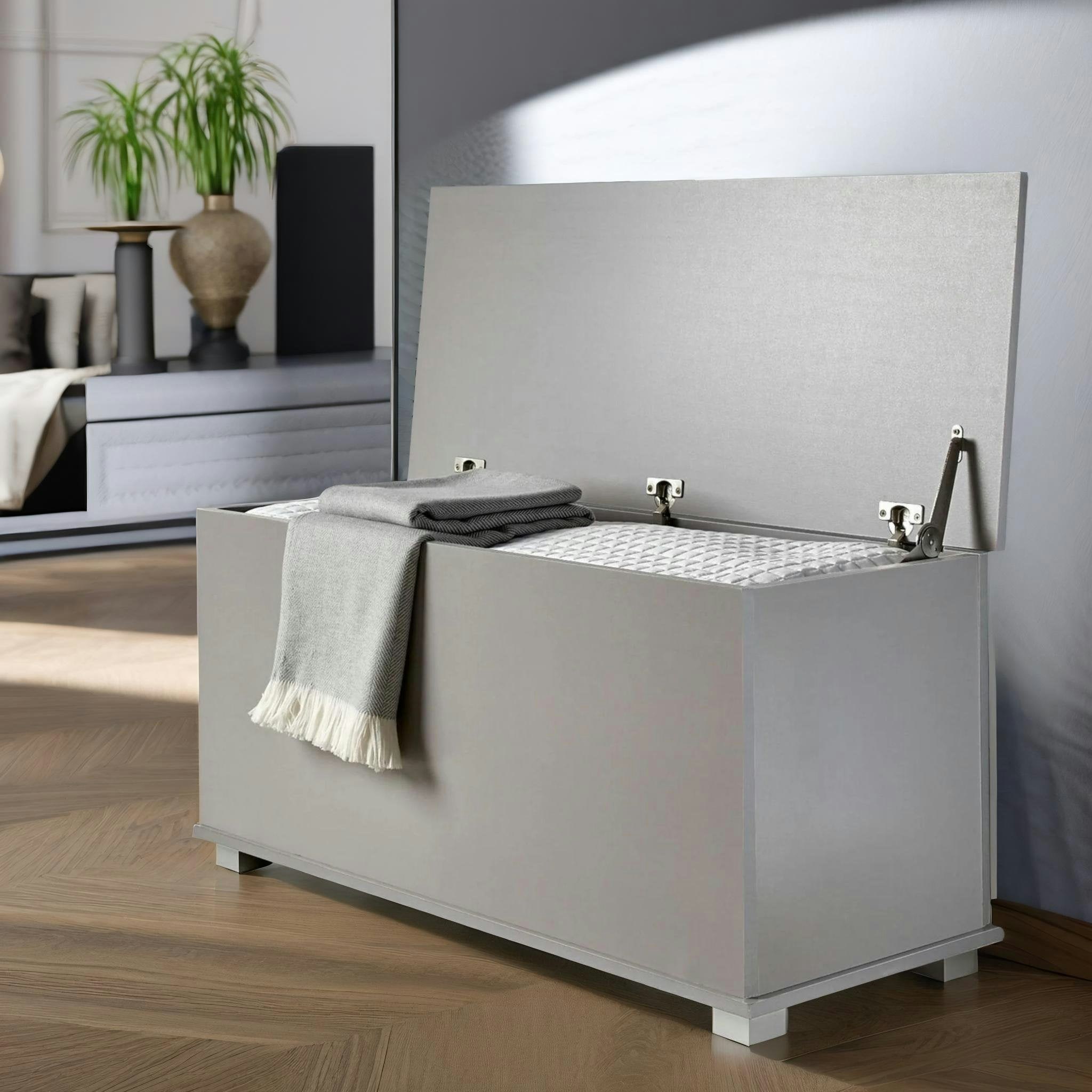 Rafaelo Mobilia Grey Wooden Storage Box