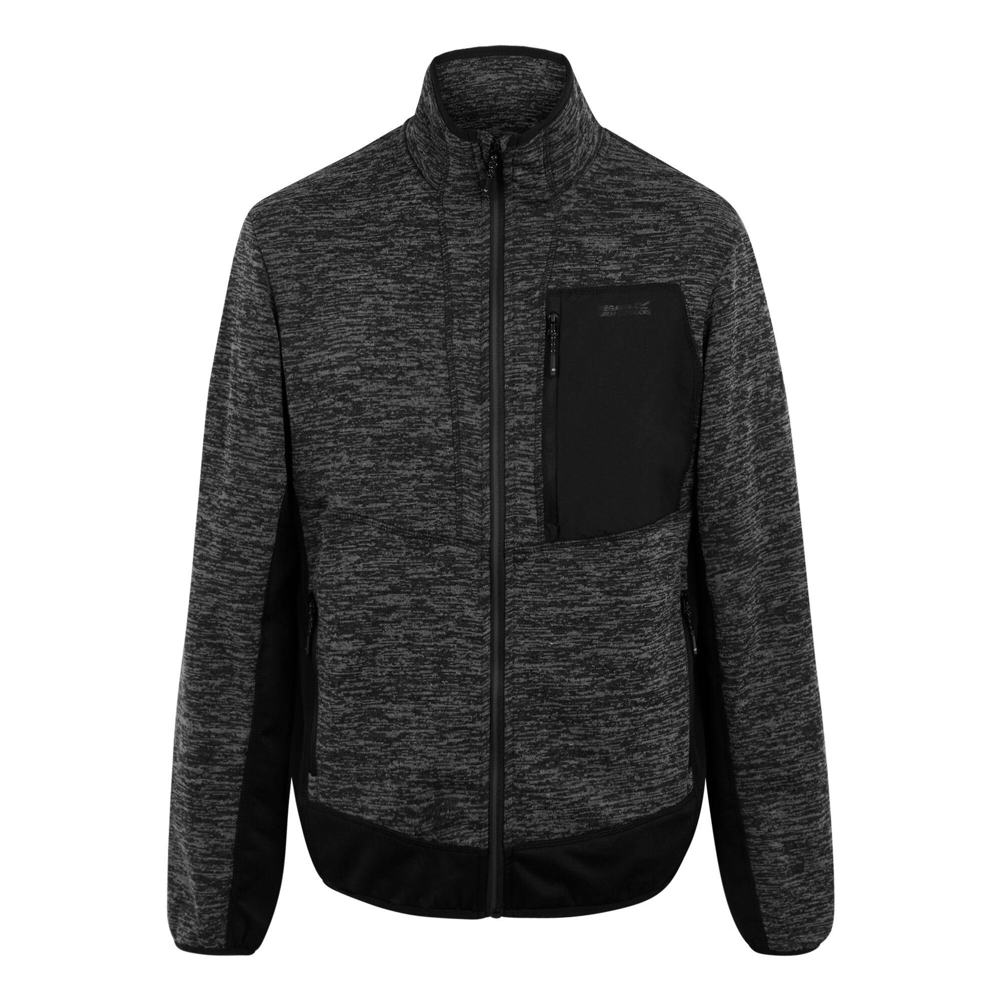 Regatta Men's Black Baslinn Fleece Jacket - Ash Marl/ - M - Ash Marl/ - 85% Polyester/13% Viscose/2% Elastane