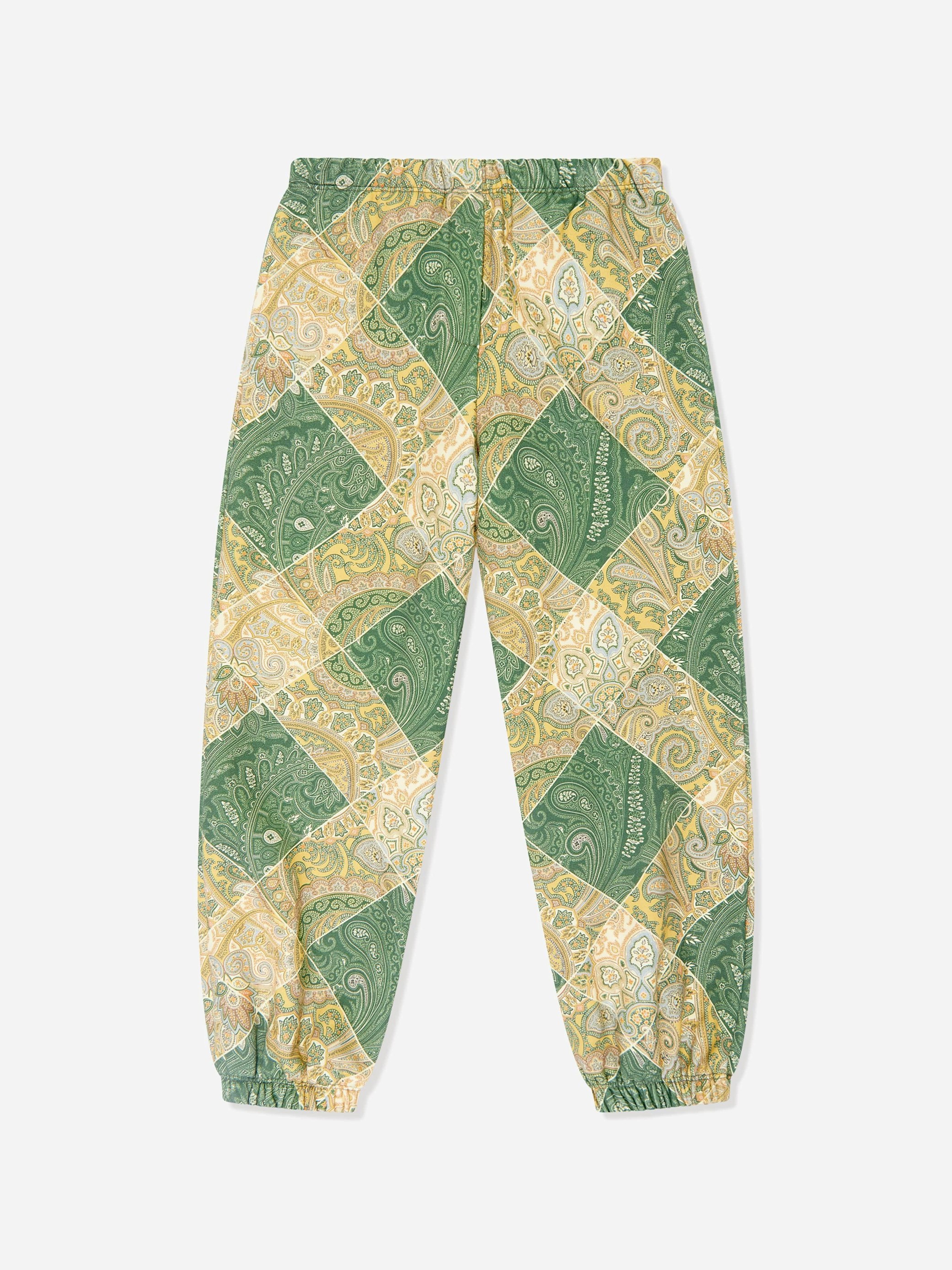 Etro Boys Green Paisley Joggers In - 4 Yrs