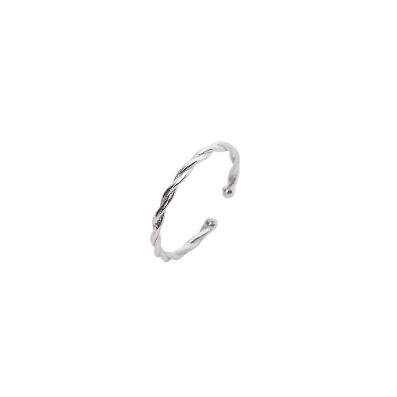 Spero London Silver Sterling Twisted Skinny Stacking Ring