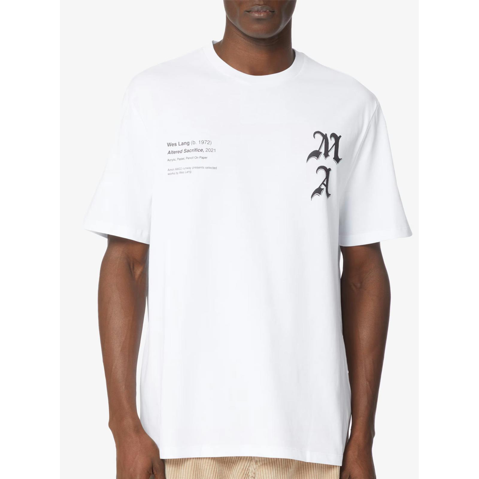 Amiri White Wes Lang Checkered T-Shirt In - Xl