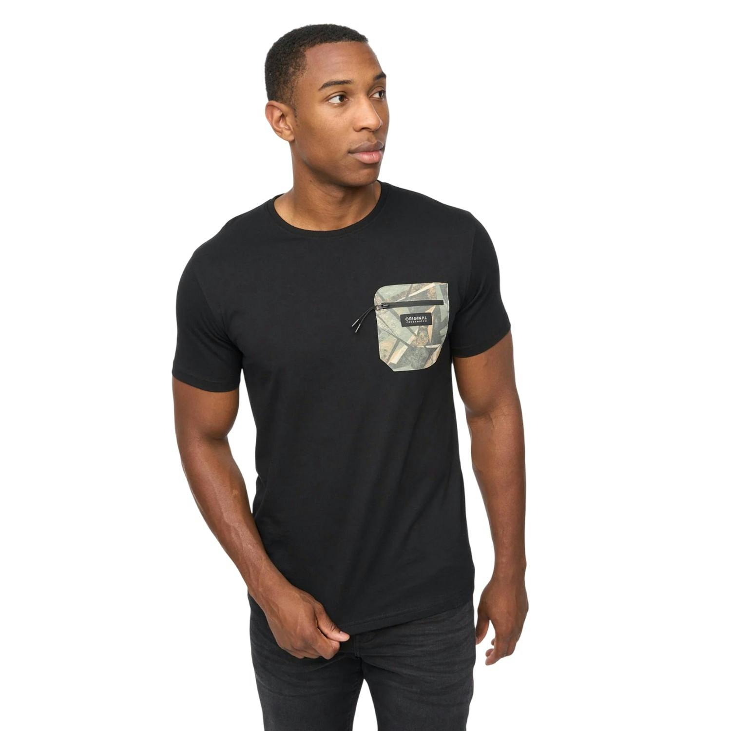 Crosshatch Men's Black Campbox T-Shirt - S - 100% Cotton