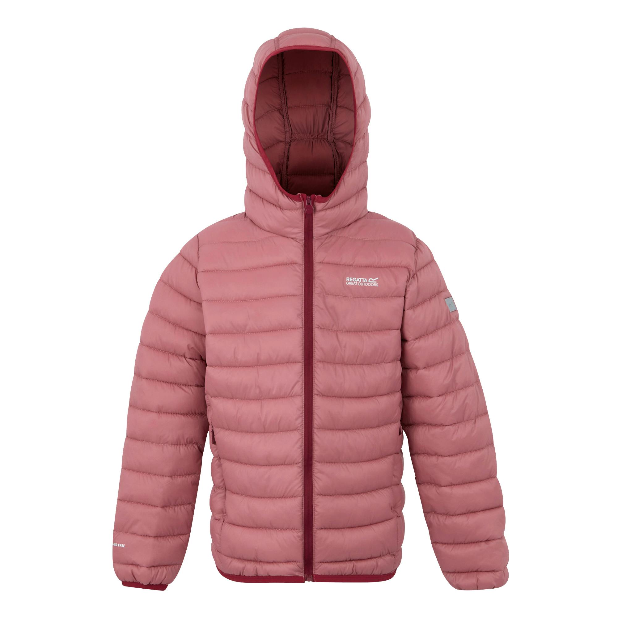 Regatta Dark Kids Marizion Hooded Padded Jacket - Pimento/Dusty Rose