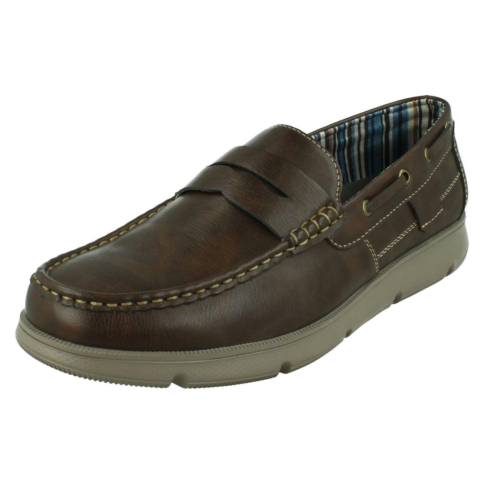 Thomas Blunt Men's Brown Slip On Loafer Deck Style Shoes A1130 - Uk 11