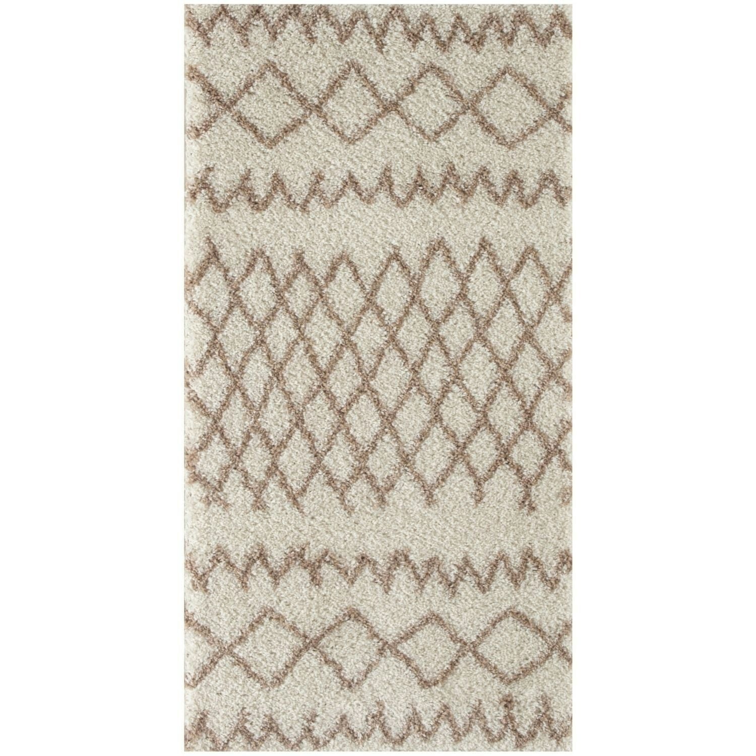The Rugs Ivory/Beige Moroccan Shaggy Rug | 930 - 80X150 Cm