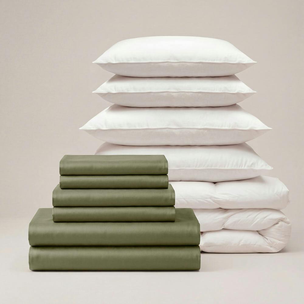 Bedable Green Sateen Luxe Bedding Set - S.king