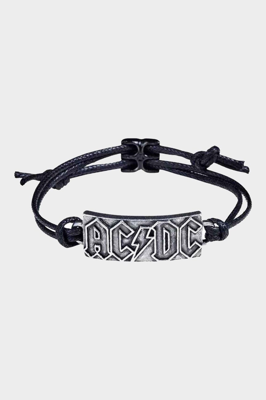 Paradiso Clothing Black Ac/Dc Voltage 3D Logo Wristband