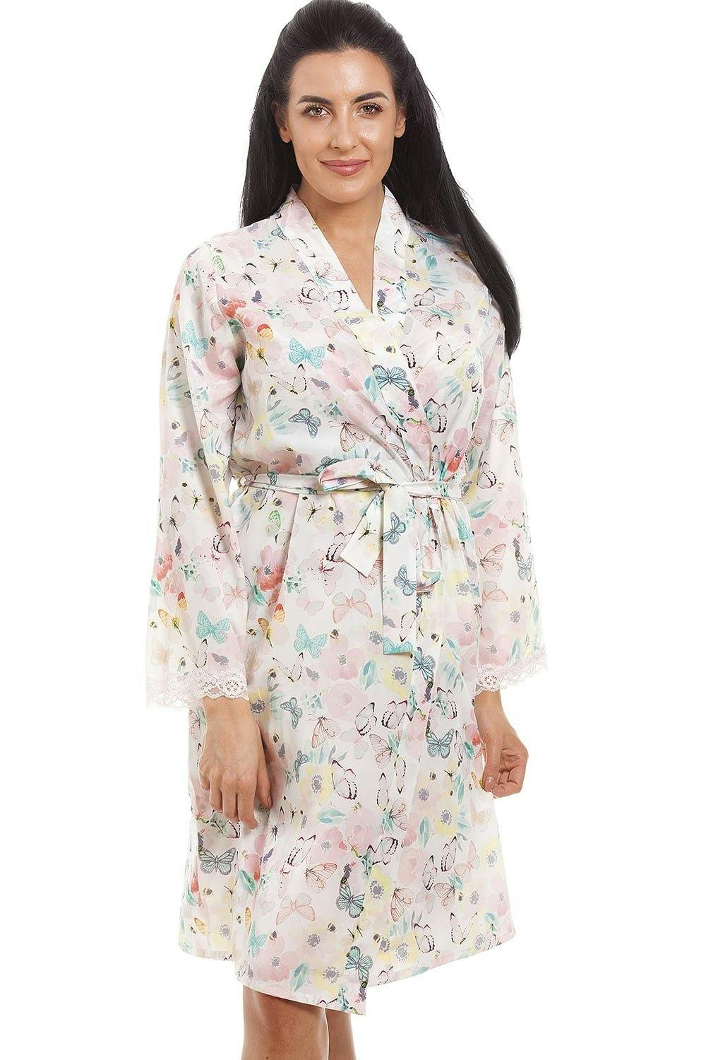 Camille Pink Butterfly And Bumble Bee Dressing Gown - 8
