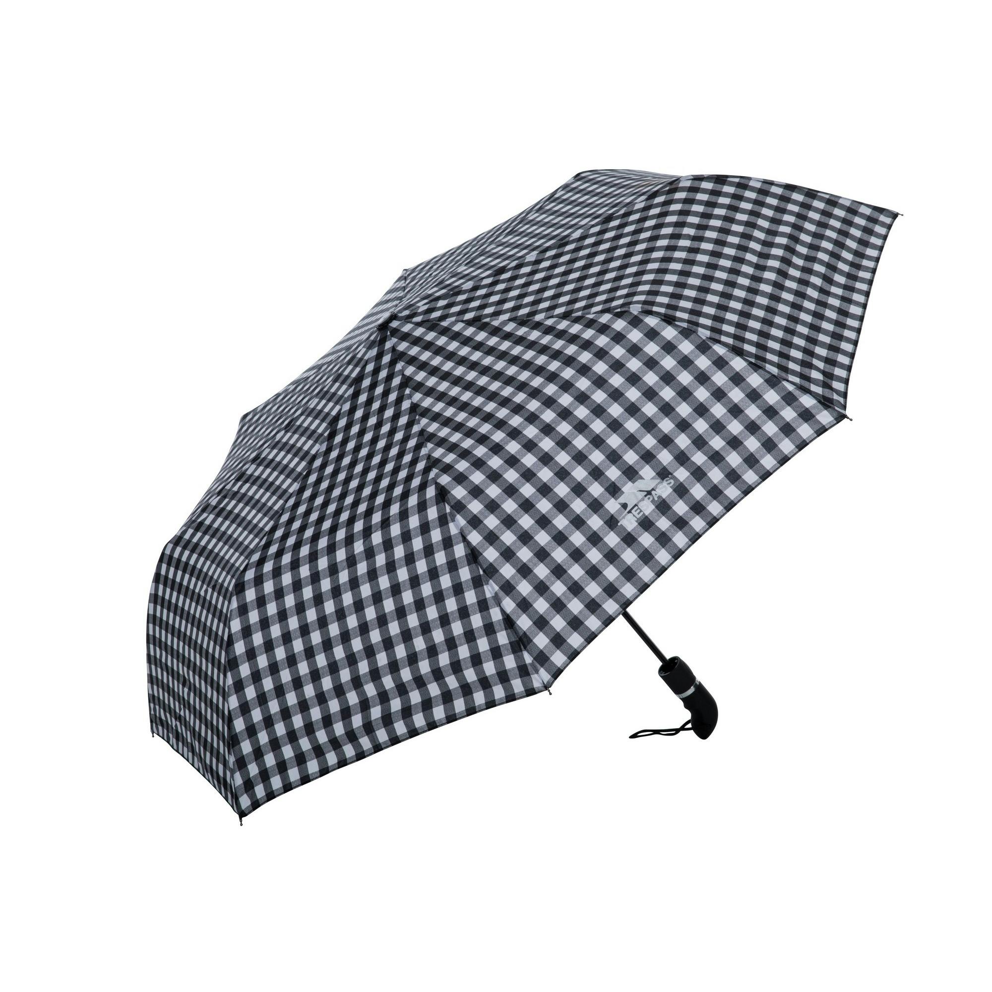 Trespass Women's Black Brolli Compact Umbrella - Check - One Size - Check - 100% Pongee