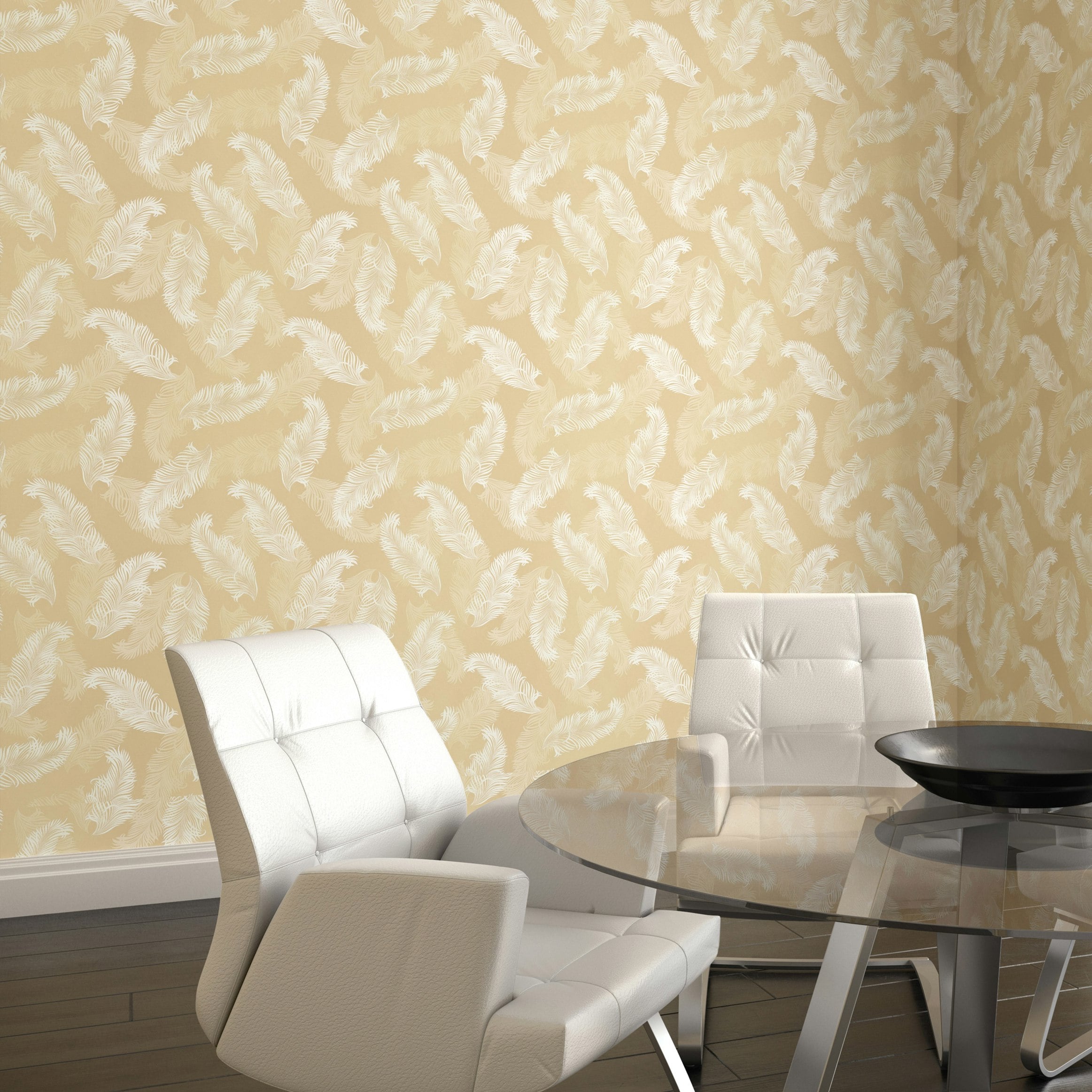 Rackhams Gold Feathers - 10M Wallpaper