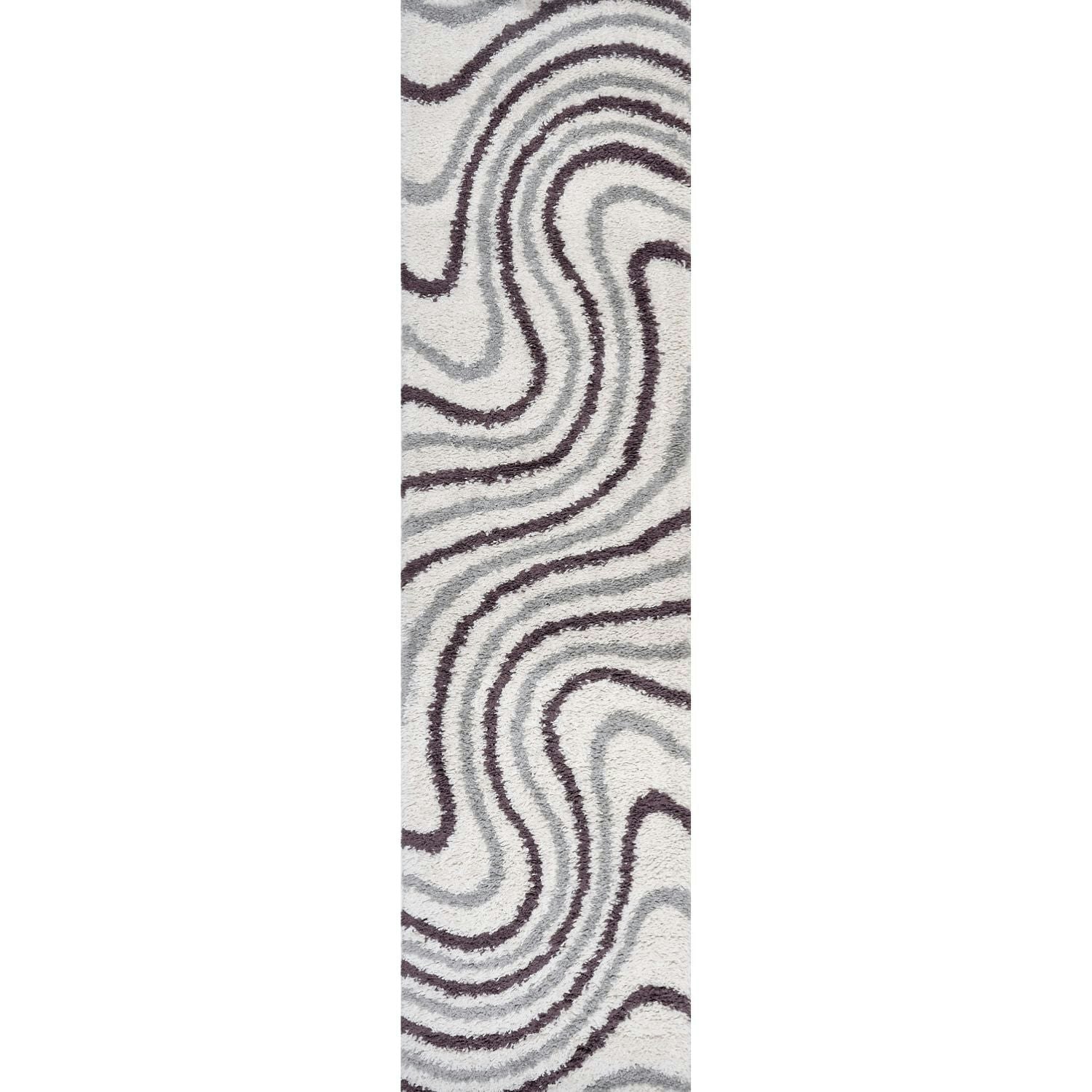 Rackhams Grey/Purple Moodi Shaggy Smokeberry Rug - 80X300 Cm
