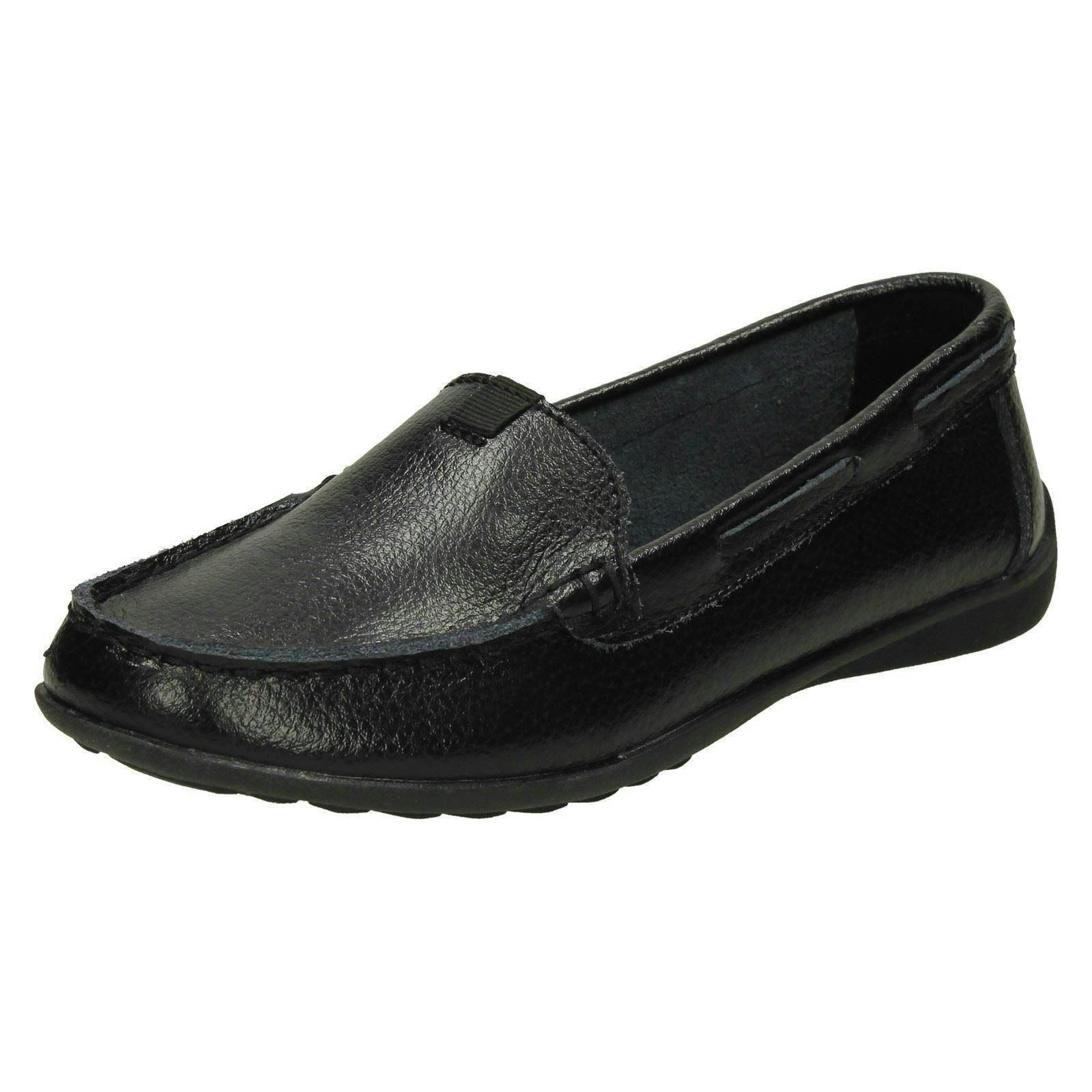 Down To Earth Women's Black Leather Loafers F80422 - Uk 7