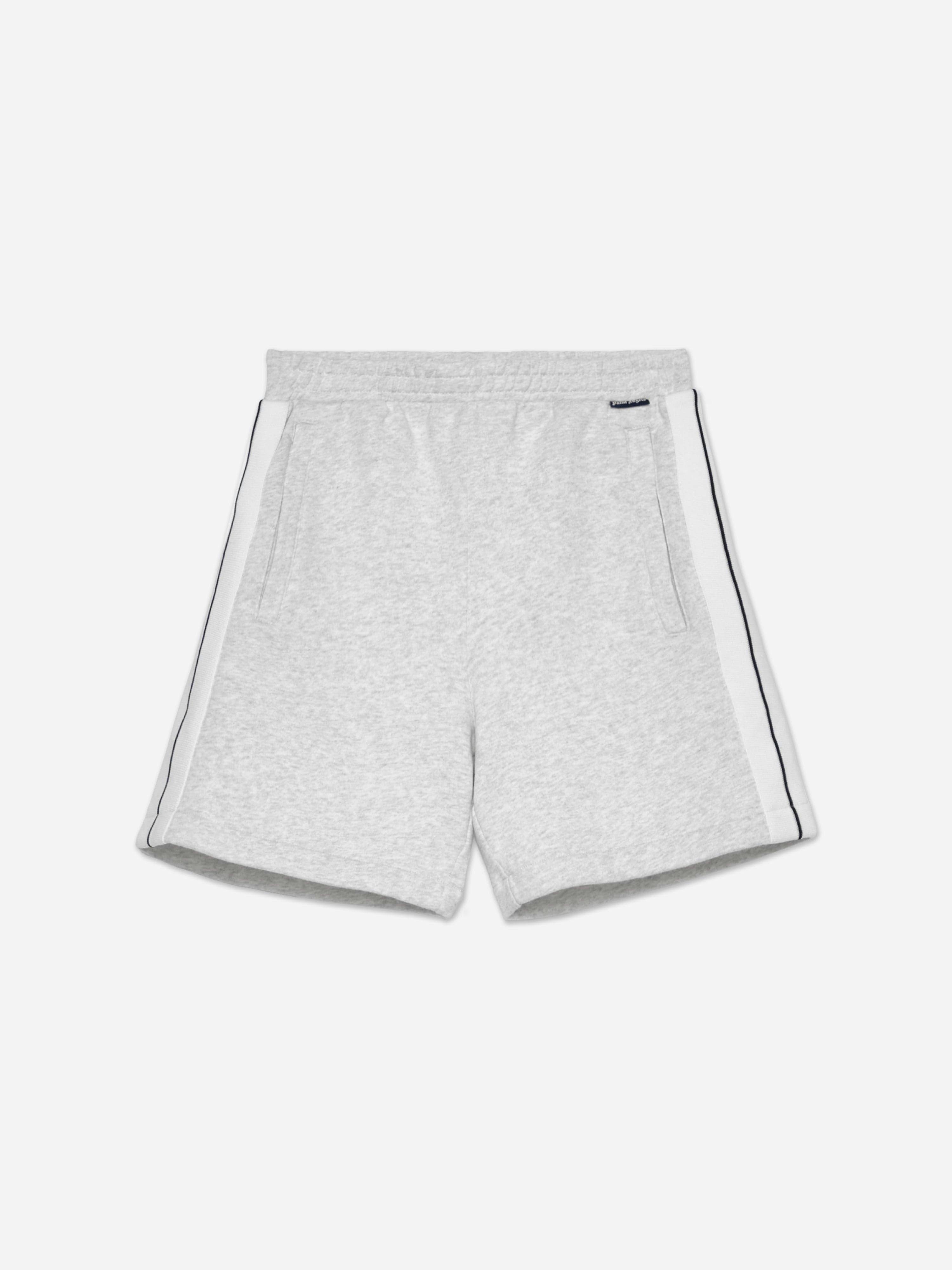 Palm Angels Boys Grey Knit Track Sweat Shorts In - 12 Yrs