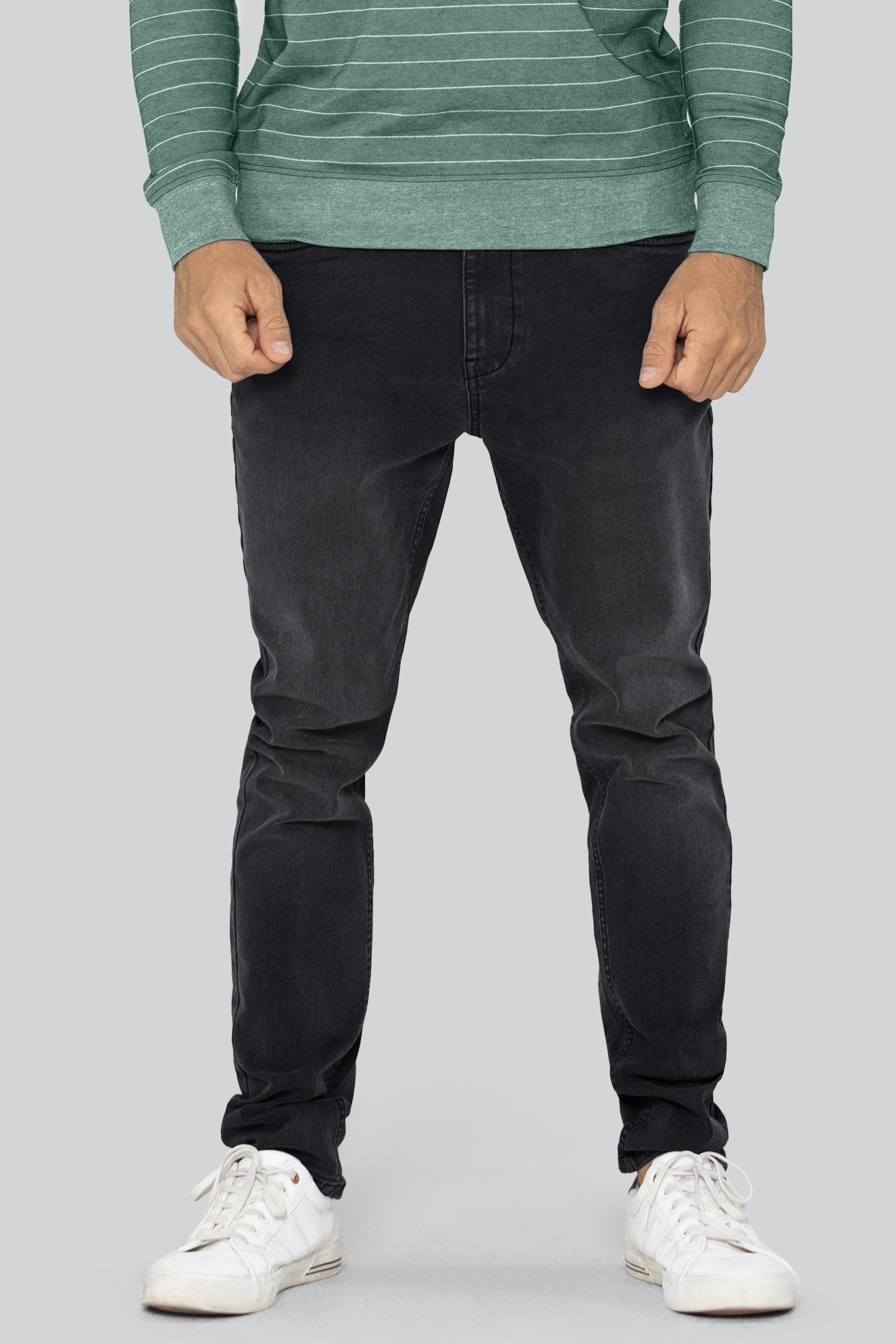 Enorsia Black Authentic Super Stretch Jeans - 30 - 63.8% Cotton, 22.2% Polyester, 12% Viscose, 2% Spandex