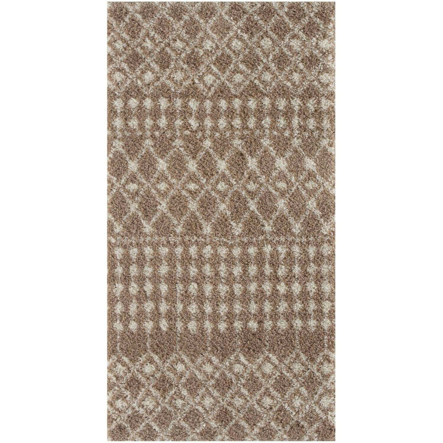 The Rugs Beige Moroccan Shaggy Rug | 1020 - 80X150 Cm