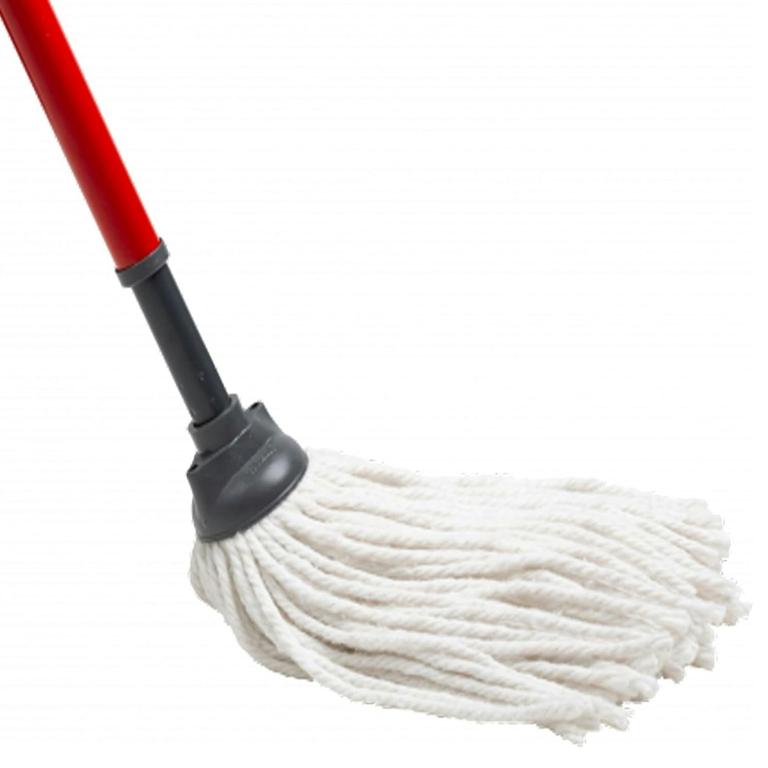 Rackhams Cotton Floor Mop Super Absorbent Ideal For All Kinds Of Hard Floors - 2 X Cotton Mop & Handle
