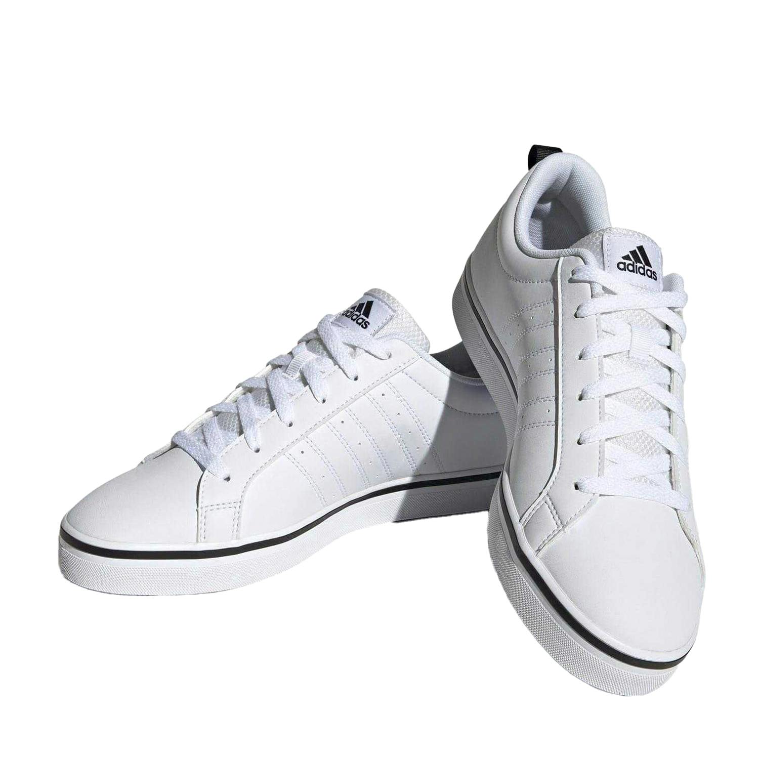 Adidas Men's White/Black Vs Pace 2.0 3 Stripes Trainers - 9.5 Uk - 100% Mixed