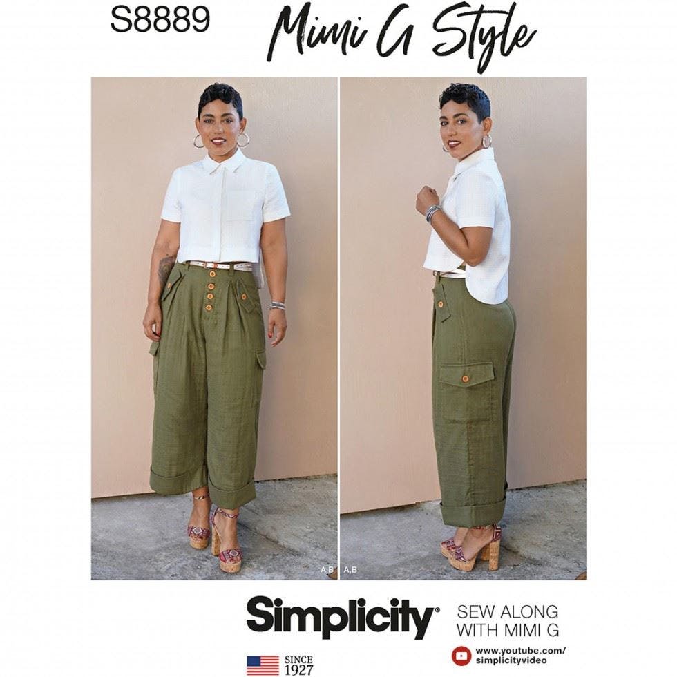 Simplicity Women's Sewing Pattern 8889, Trousers For H5 (6-8-10-12-14) - Intermediate - H5 (6-8-10-12-14)