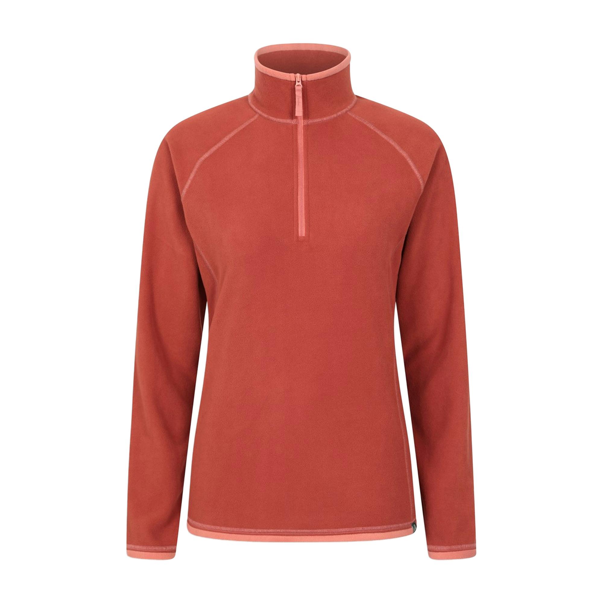 Mountain Warehouse Women's Orange Montana Half Zip Fleece Top - Burnt - 22 Uk - Burnt - 100% Polyester