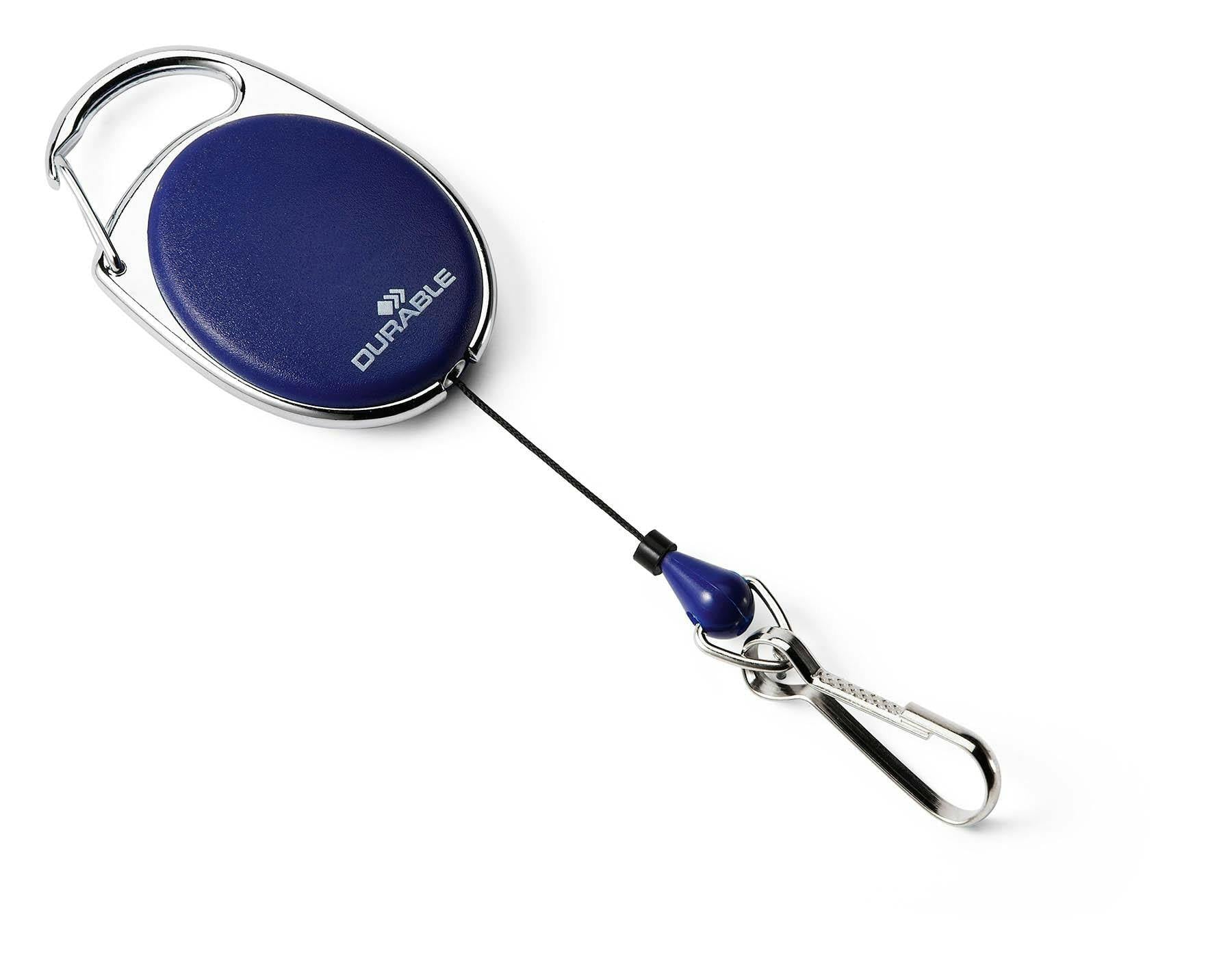 Durable Blue Style Secure Retractable Carabiner Badge Reel For Ids & Keys |